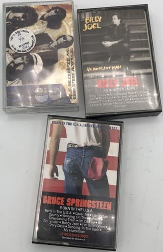Lot of 3 Cassette Tapes - Bruce Springsteen, Billy Joel, Traveling Wilburys