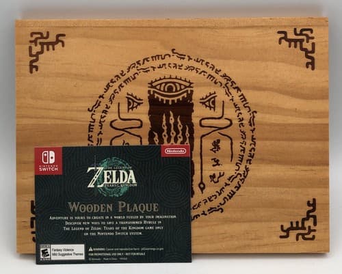 Legend of Zelda Tears of The Kingdom - Wooden Plaque - Pre Order Bonus