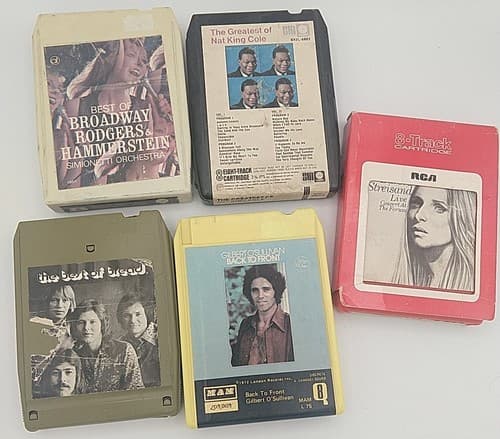 Lot of 5 Vintage 8-Track Tapes – Mixed Artists