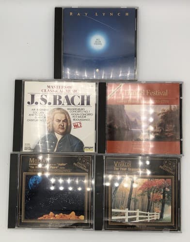 5 Classical/New Age CDs LOT: Mozart, Vivaldi, Bach, Handel, Ray Lunch… and More!