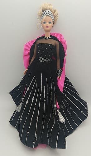 VINTAGE Mattel 1955 Body W/ Holiday Barbie Pink Black Dress Edition 