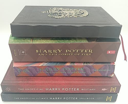 Harry Potter Lot of 5 Books, Journal, Bestiary, Spellbook