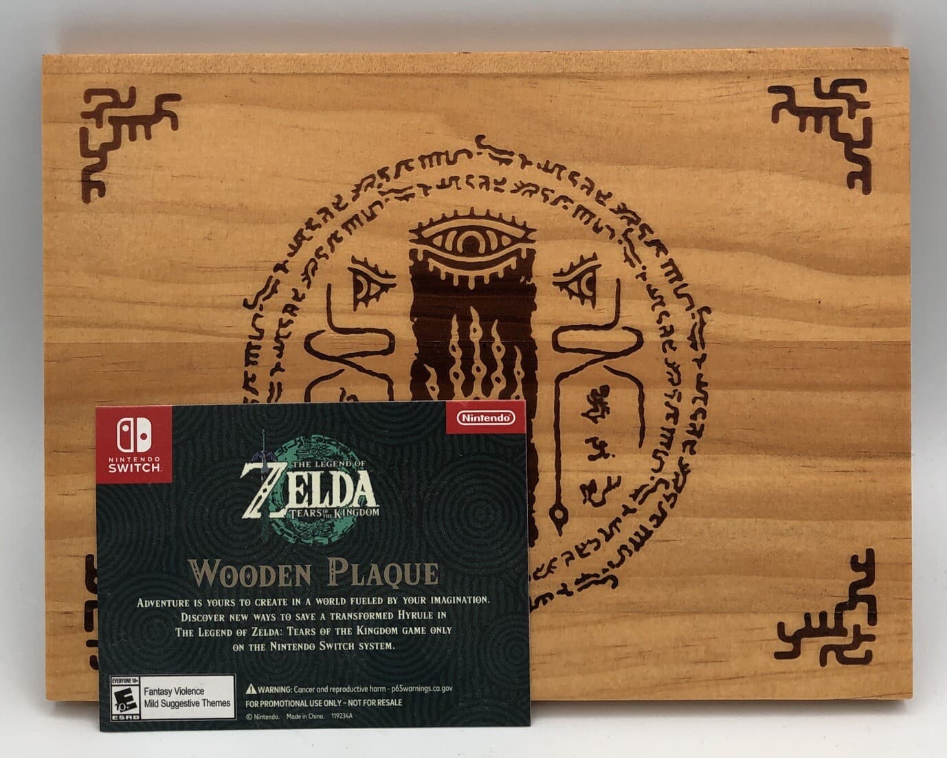 Legend of Zelda Tears of The Kingdom - Wooden Plaque - Pre Order Bonus