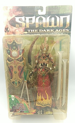 MANDARIN SPAWN Scarlet Edge 8" Figure 1998 McFarlane Toys The Dark Ages SEALED