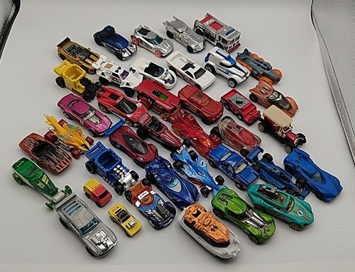 Hot Wheels Diecast Mixed Lot Multicolor Toy LOT of 38 Cars & Trucks, Multiple