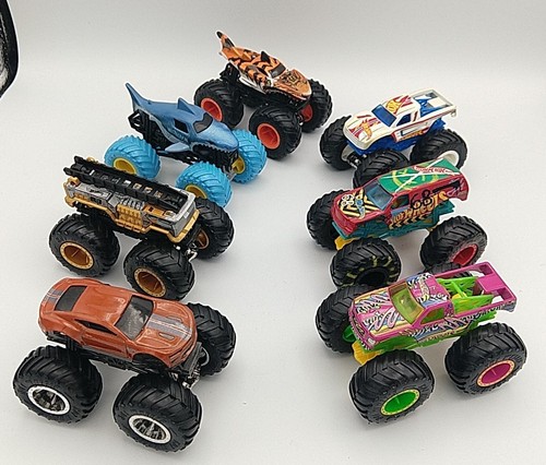 Hot Wheels Monster Jam Monster Truck LOT of 7 Trucks - Excellent!!!