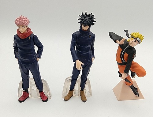 LOT Of 3 Naruto Shippuden Jujutsu Kaisen PVC Small 4" Action Figures