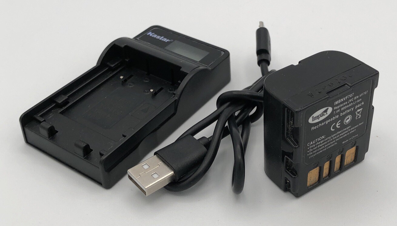 JVC BN-VF707 Battery Replacement + Kastar USB Camera Battery micro charger WORKS