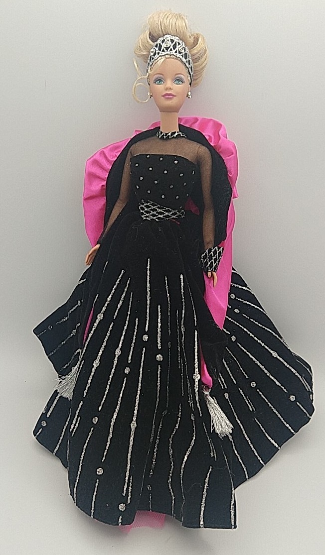 VINTAGE Mattel 1955 Body W/ Holiday Barbie Pink Black Dress Edition